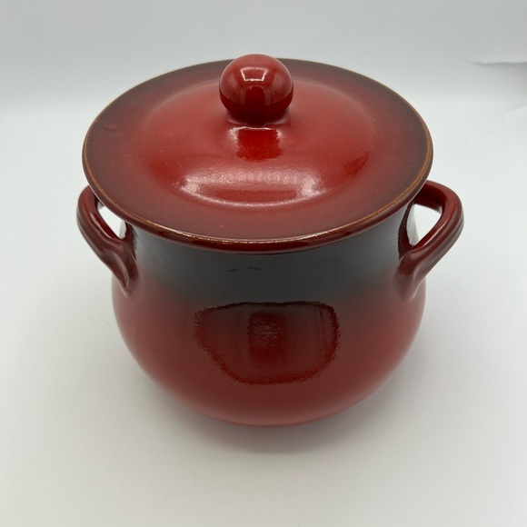 De Silva Fabrique En Italie Terracotta Bean Pot Cookware 2 1/2 Quarts Red Glazed - Picture 5 of 8